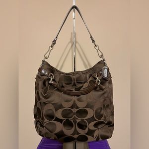 COACH Brooke Large Dark Brown Signature Bag - Excellent Used Condition